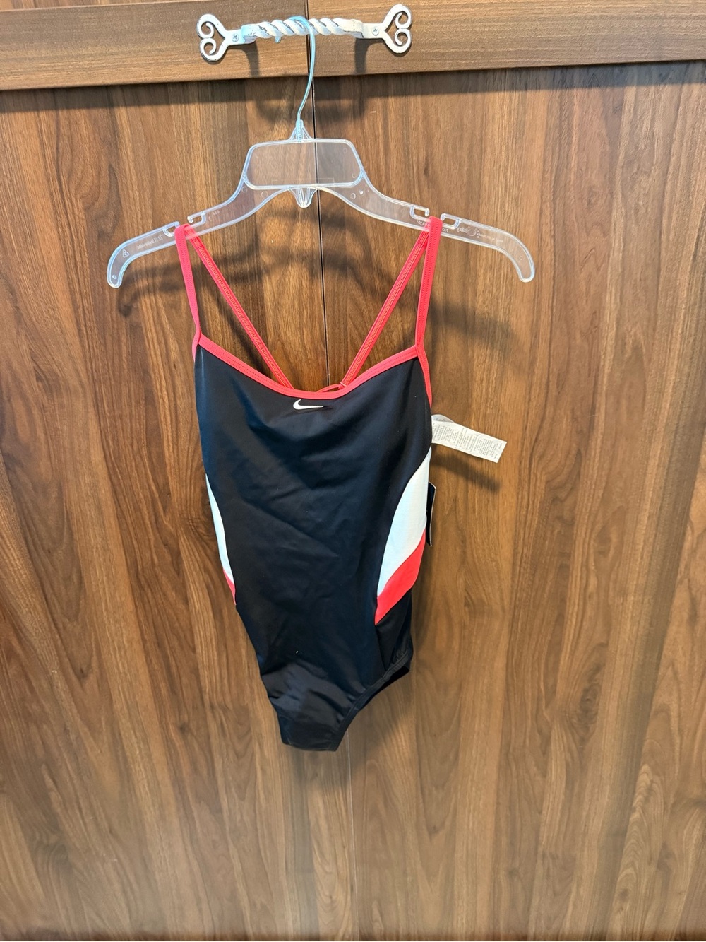 NWT Nike Women’s Black and Red One-Piece Swimsuit, Size 10